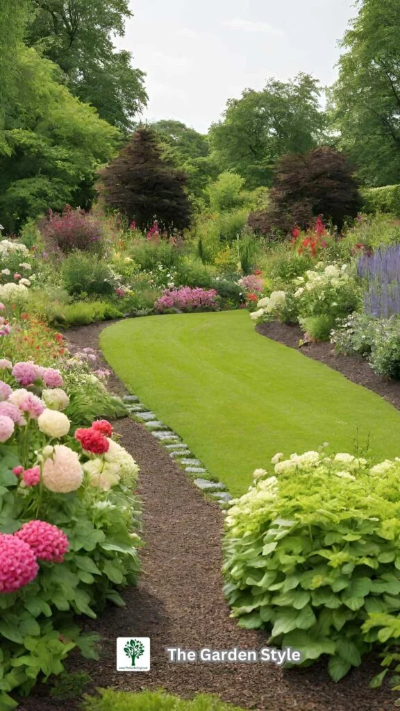 landscaping ideas for hostas in a walkway with faux grass