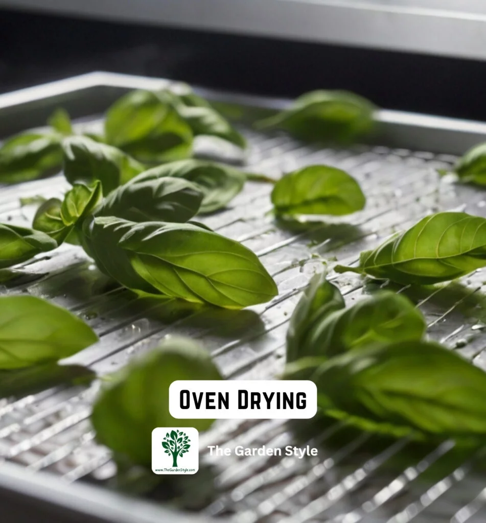 dry basil naturally in the oven