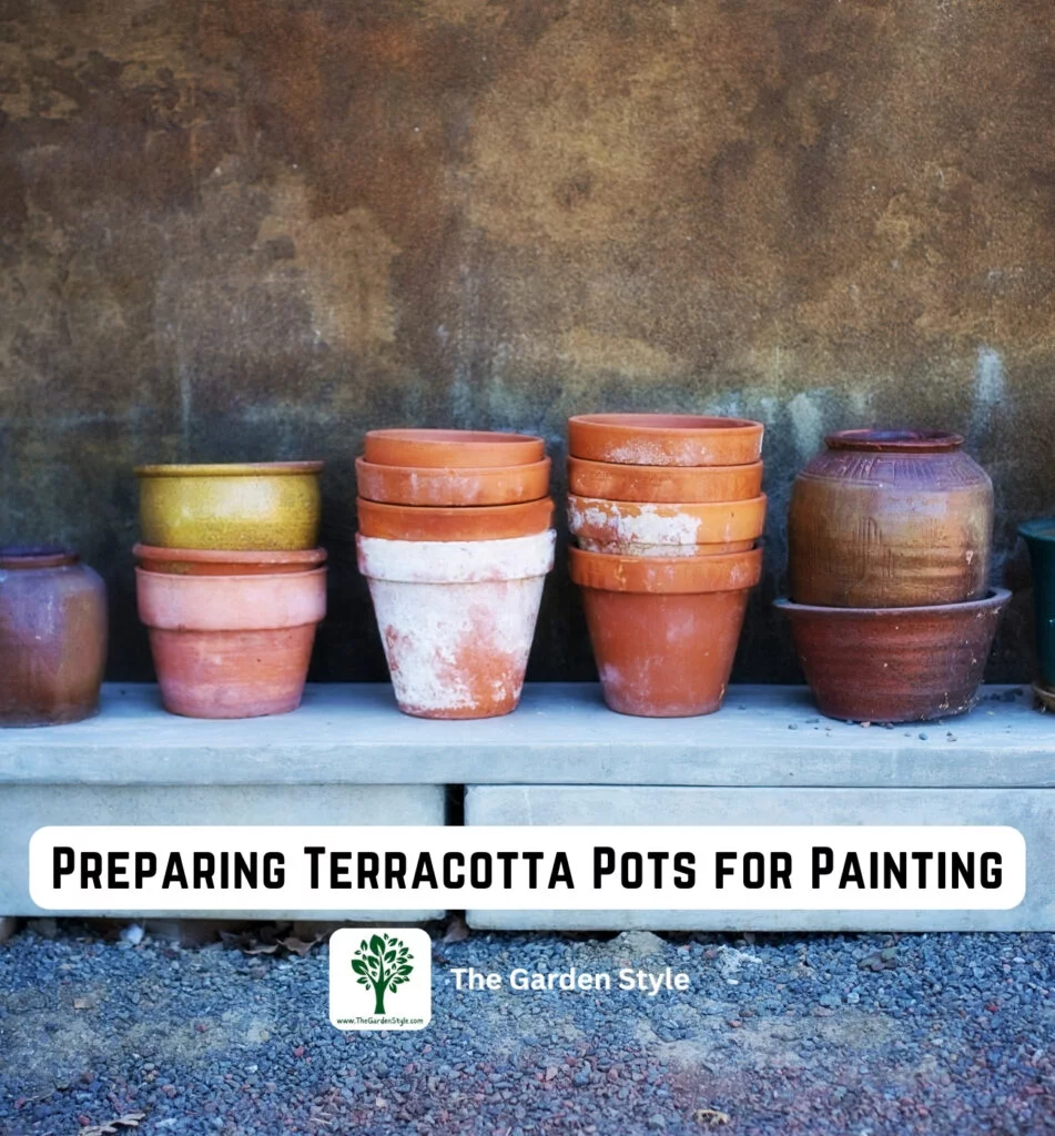 preparing terracotta pots for painting