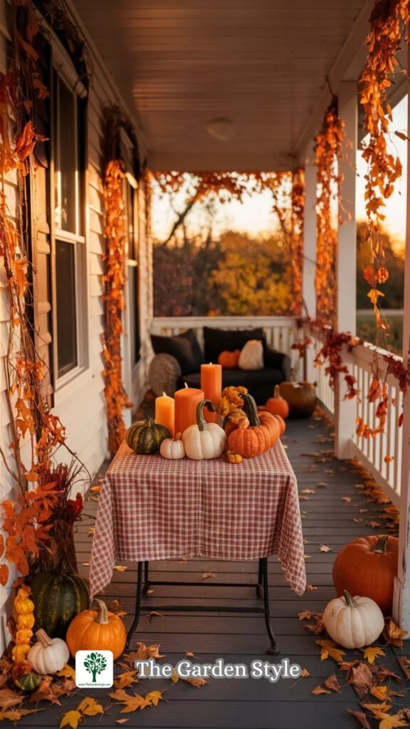 plaid tablecloth for fall decoration on a budget