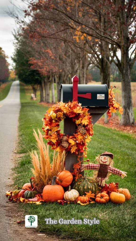 mailbox fall decorated