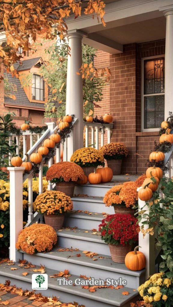 fall decorating ideas with potted mums