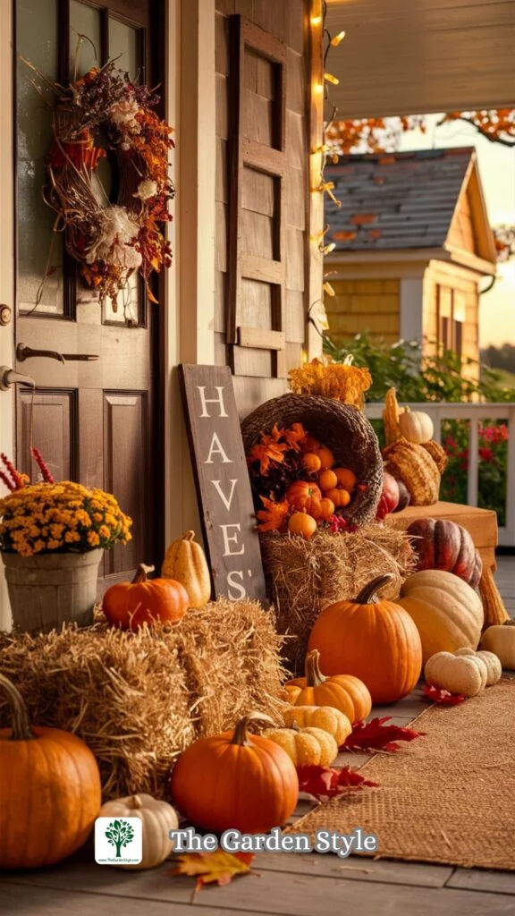 fall decor ideas with pumpkin