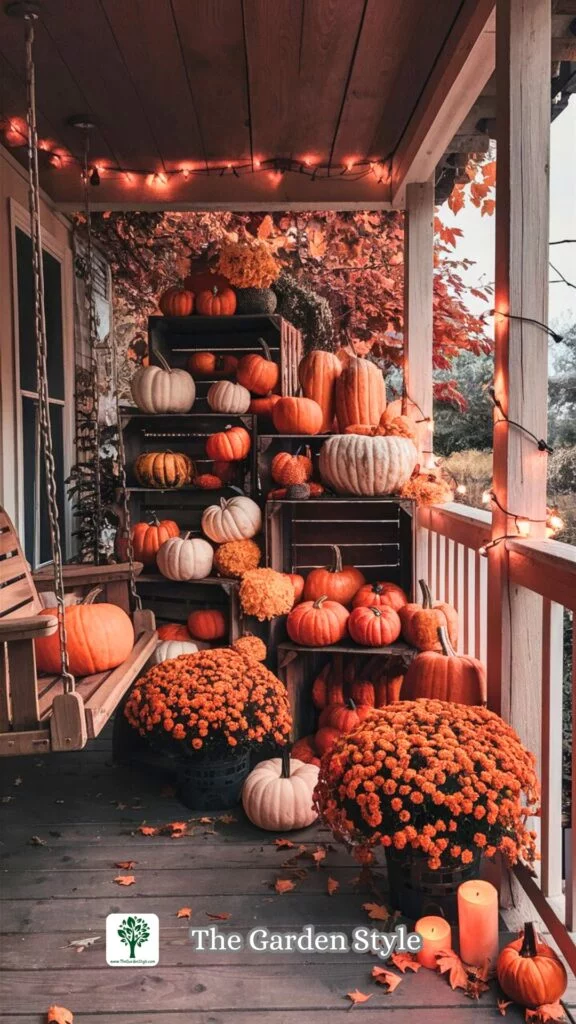 wooden crates as fall decor ideas on a budget